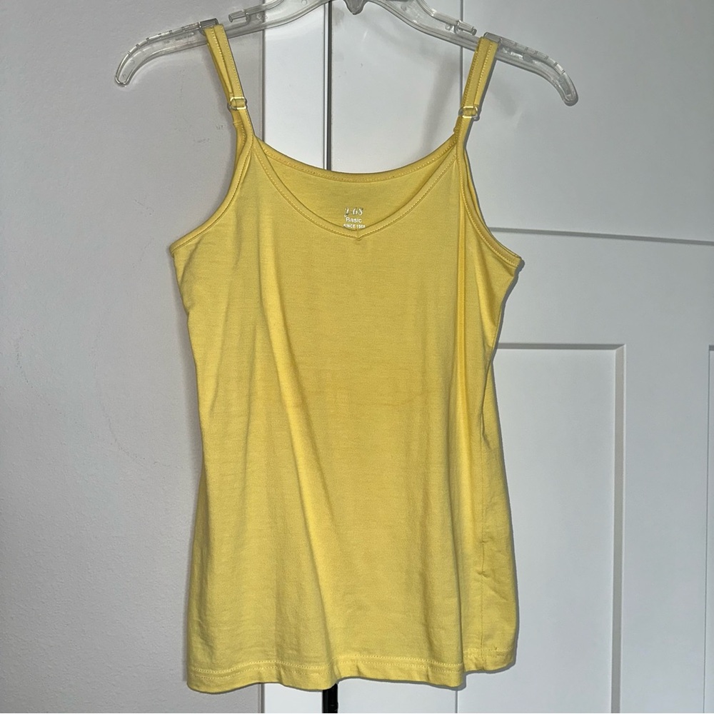 J-68 Yellow Spaghetti Strap Top size S for a slim junior girl